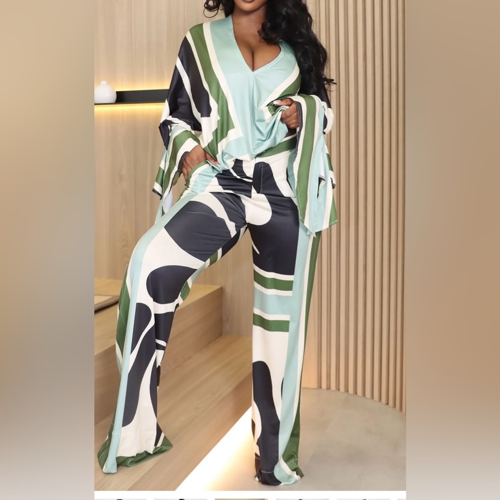 Fashion Nova Dream Sage Combo Pant Set